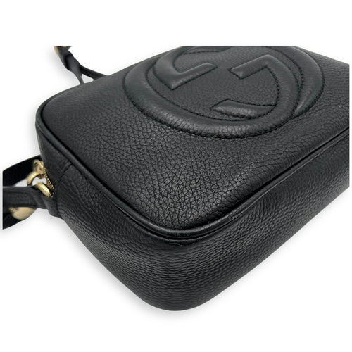 Gucci Soho Crossbody Bag Black in Calfskin, Gold hardware_13