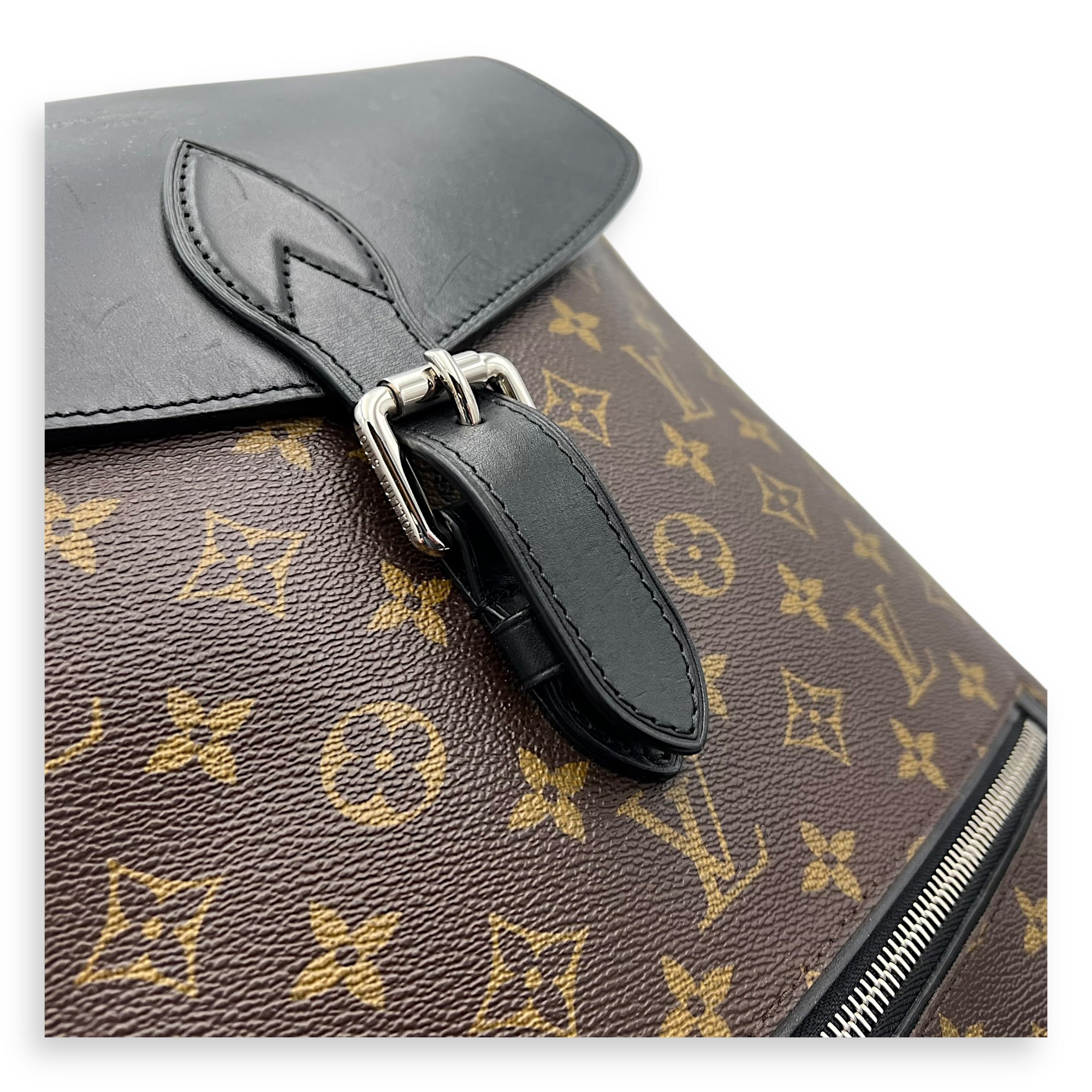 Louis Vuitton Macassar Brown Backpack in Monogram Coated Canvas, Gold hardware_9