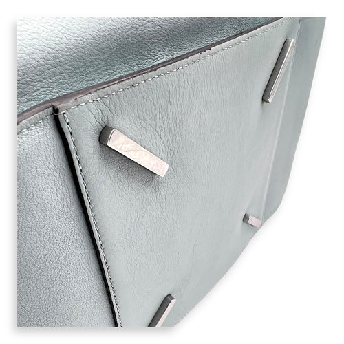 Loewe Hammock Medium Blue Top Handle Bag in Calfskin, Silver hardware_9