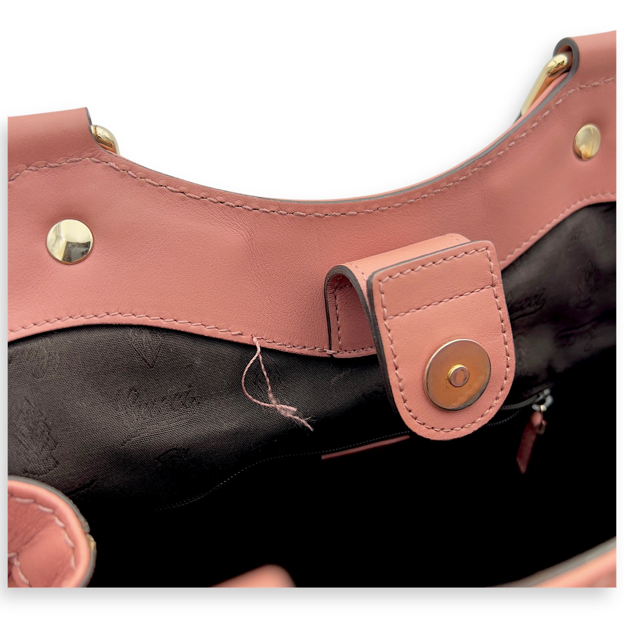 Gucci GG Top Handle Bag Pink in Calfskin, Silver hardware_9