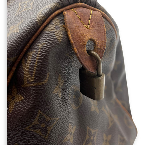 Louis Vuitton Speedy Top Handle Bag 30 Brown in Monogram Coated Canvas, Gold hardware_10