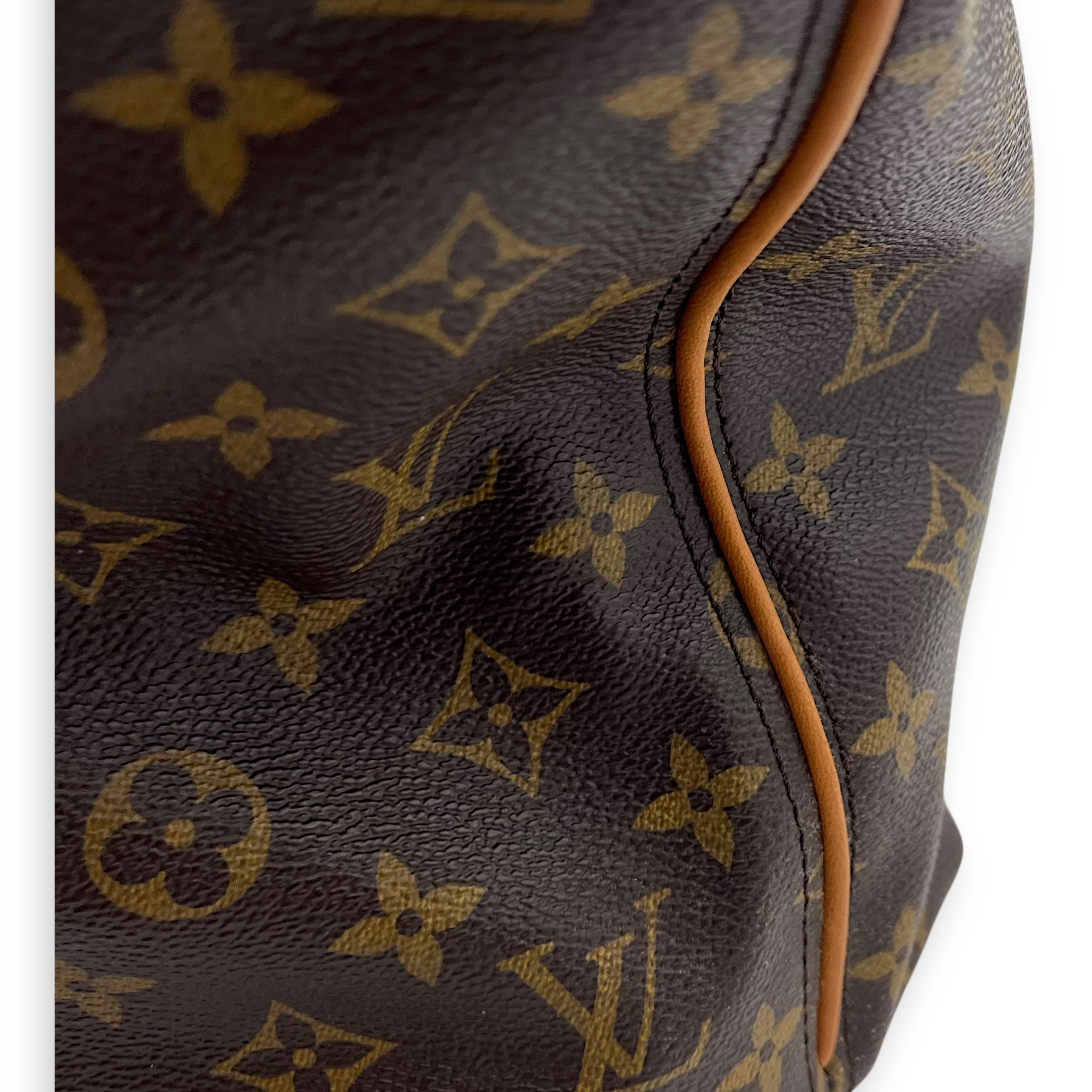 Louis Vuitton Sully MM Brown Top Handle Bag in Monogram Coated Canvas, Gold hardware_13