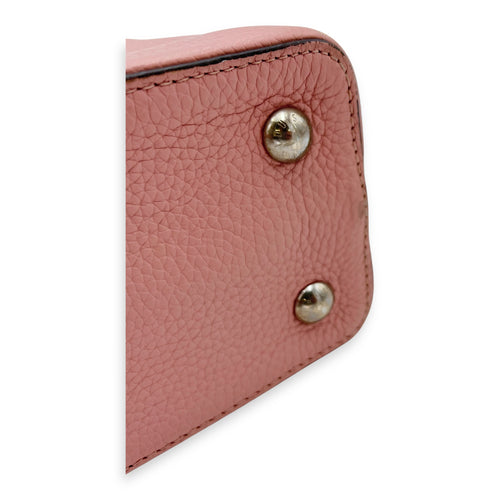 Louis Vuitton Capucines PM Pink Top Handle Bag in Taurillon Leather, Silver hardware_8