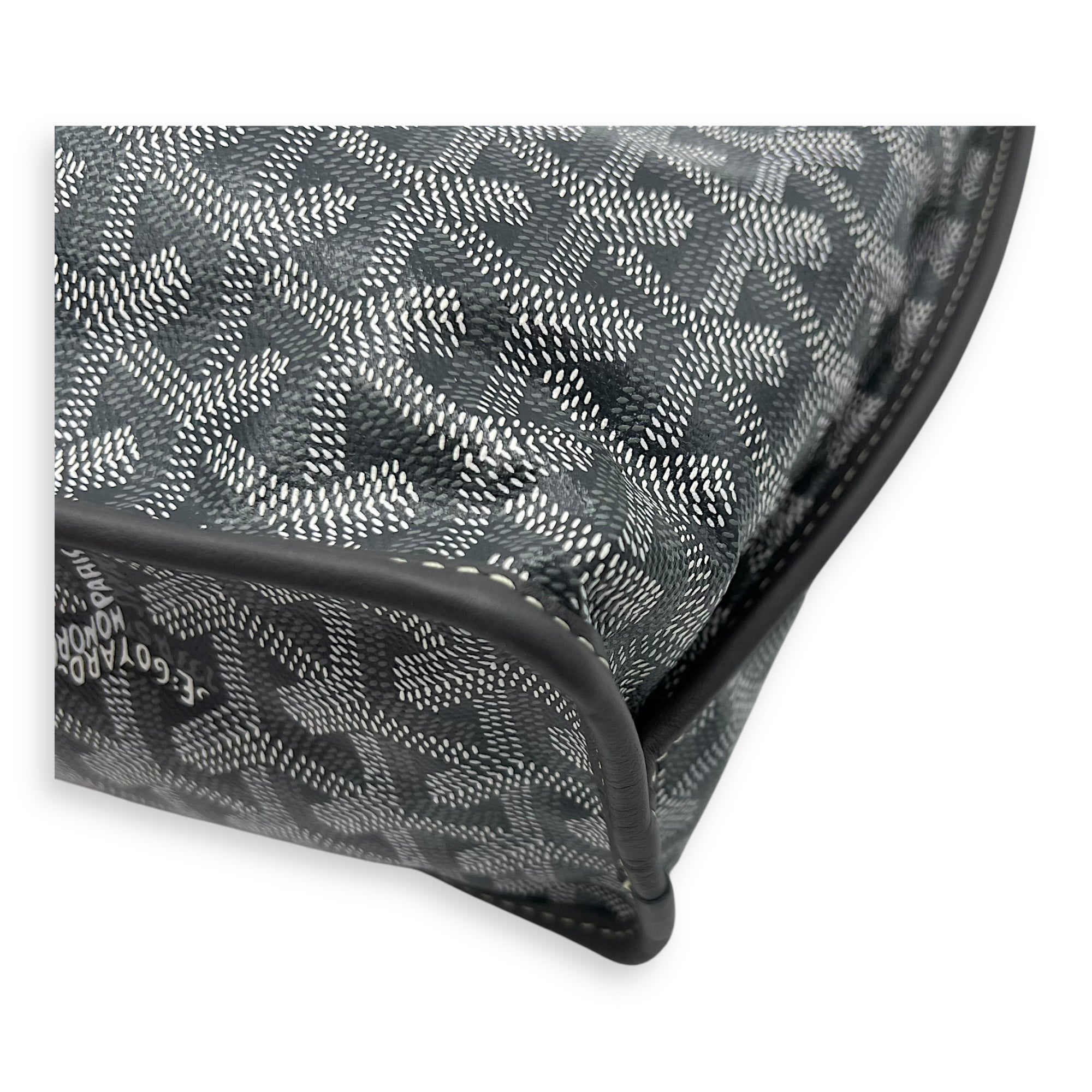 Goyard Anjou Tote Bag Grey in Coated Canvas, Silver hardware_9