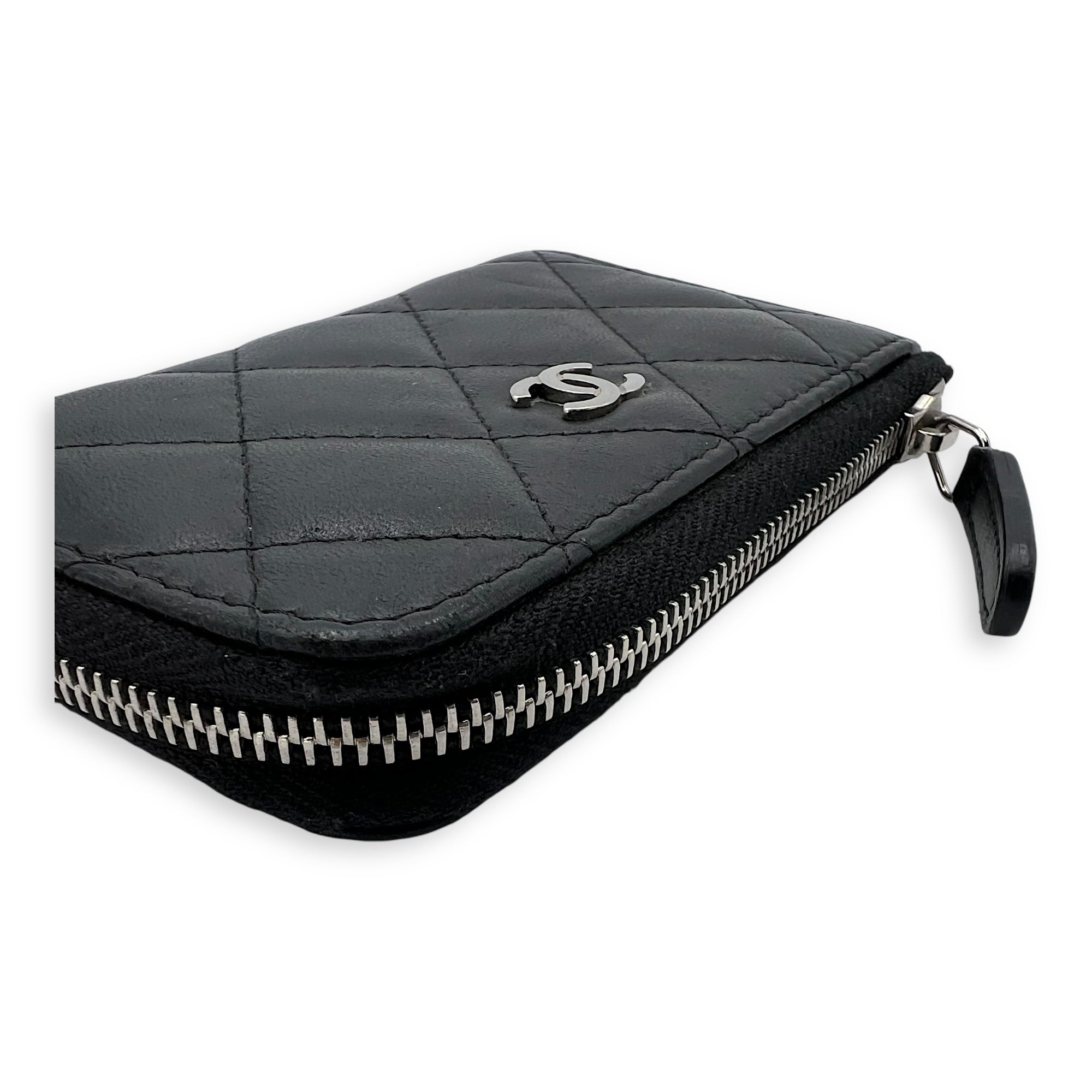 Chanel CC Wallet Black in Lambskin, Silver hardware_9