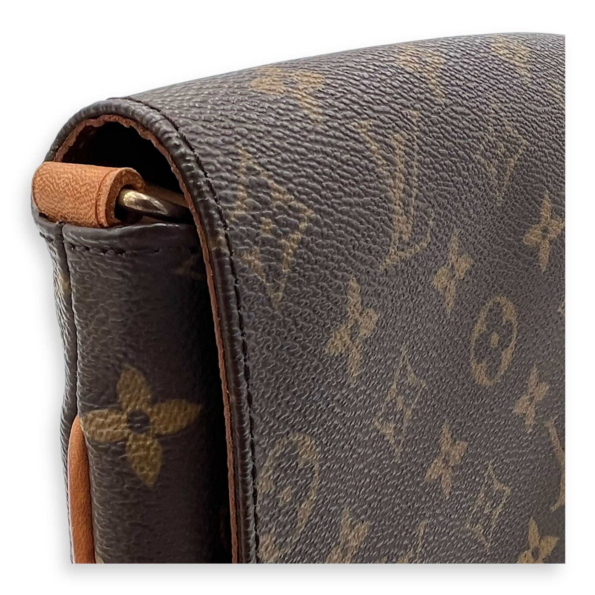 Louis Vuitton Musette Salsa Crossbody Bag Brown in Monogram Coated Canvas, Gold hardware_9