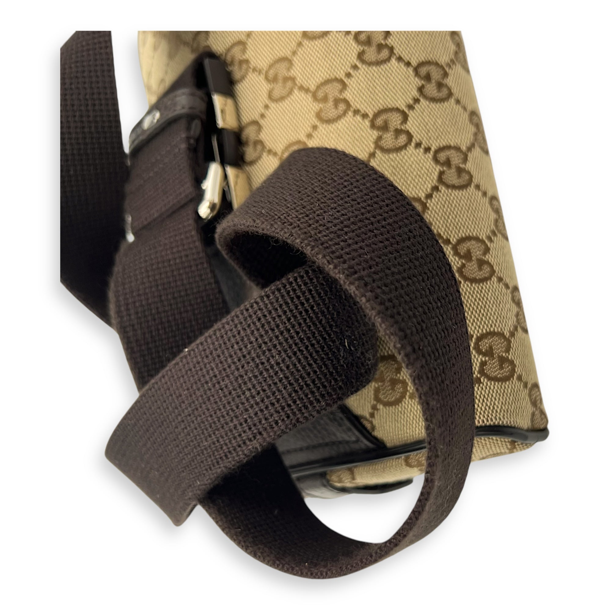 Gucci GG Belt Bag Brown in Canvas, Silver hardware_8