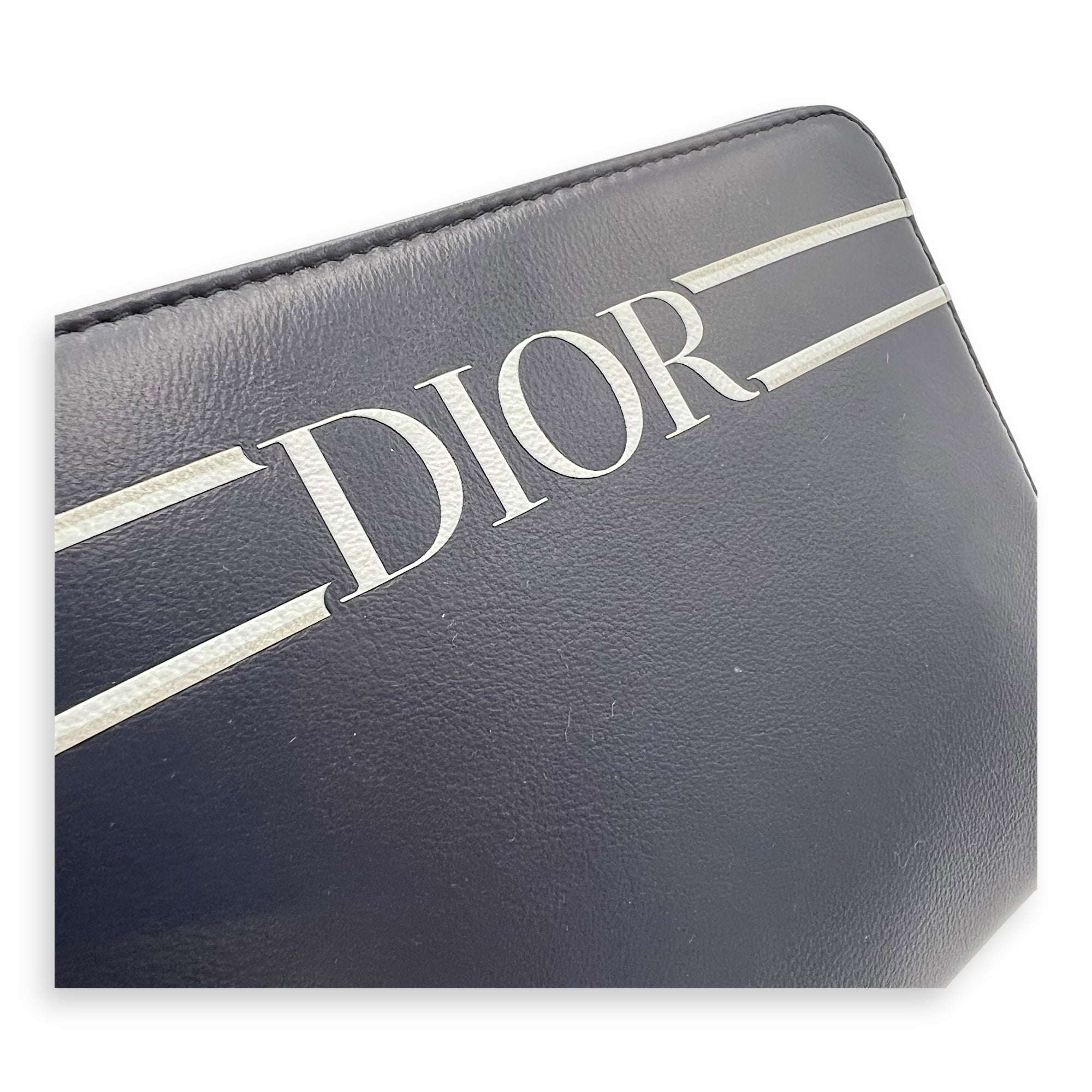 Christian Dior x Descente Double Zip Blue Crossbody Bag in Calfskin, Silver hardware_9