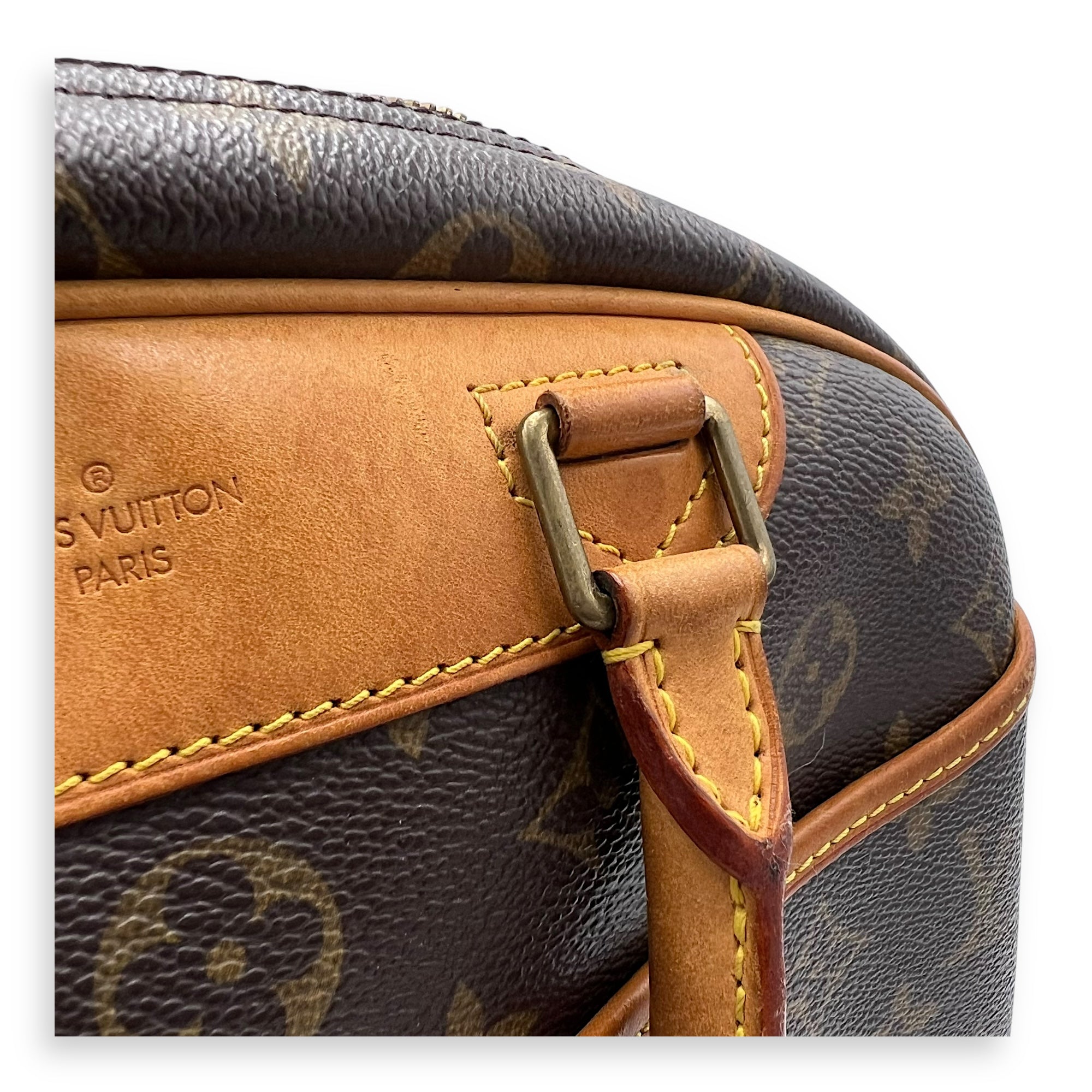 Louis Vuitton Trouville PM Brown Top Handle Bag in Monogram Coated Canvas, Gold hardware_9