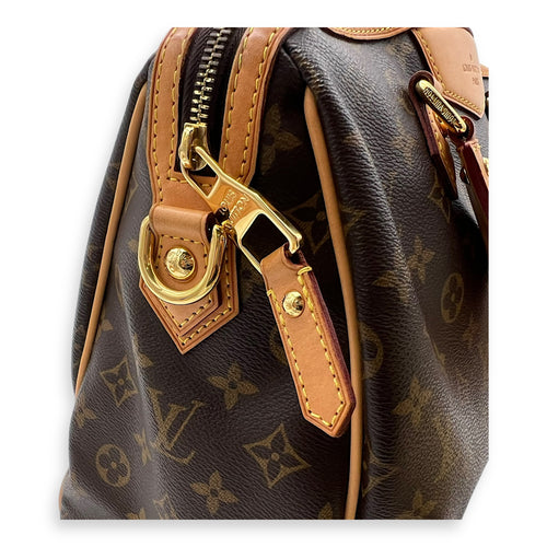 Louis Vuitton Retiro PM Brown Top Handle Bag in Monogram Coated Canvas, Gold hardware_9