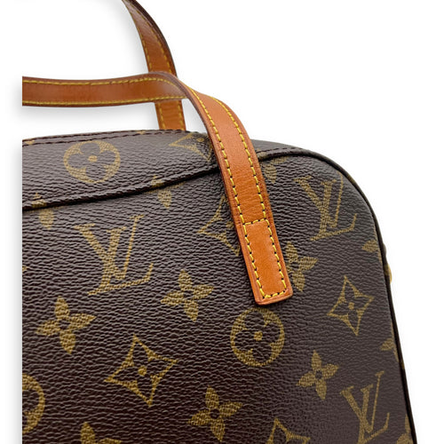 Louis Vuitton Spontini Brown Top Handle Bag in Monogram Coated Canvas, Gold hardware_9