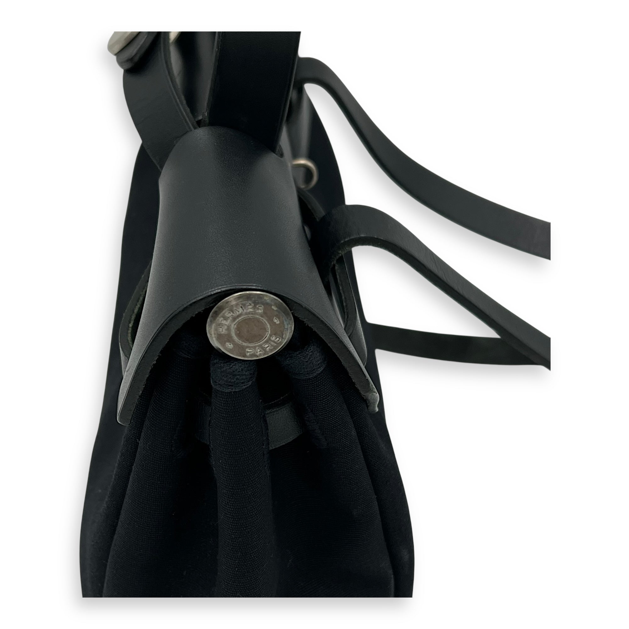 Hermès Herbag A Dos 31 Black Backpack in Canvas, Silver hardware_9