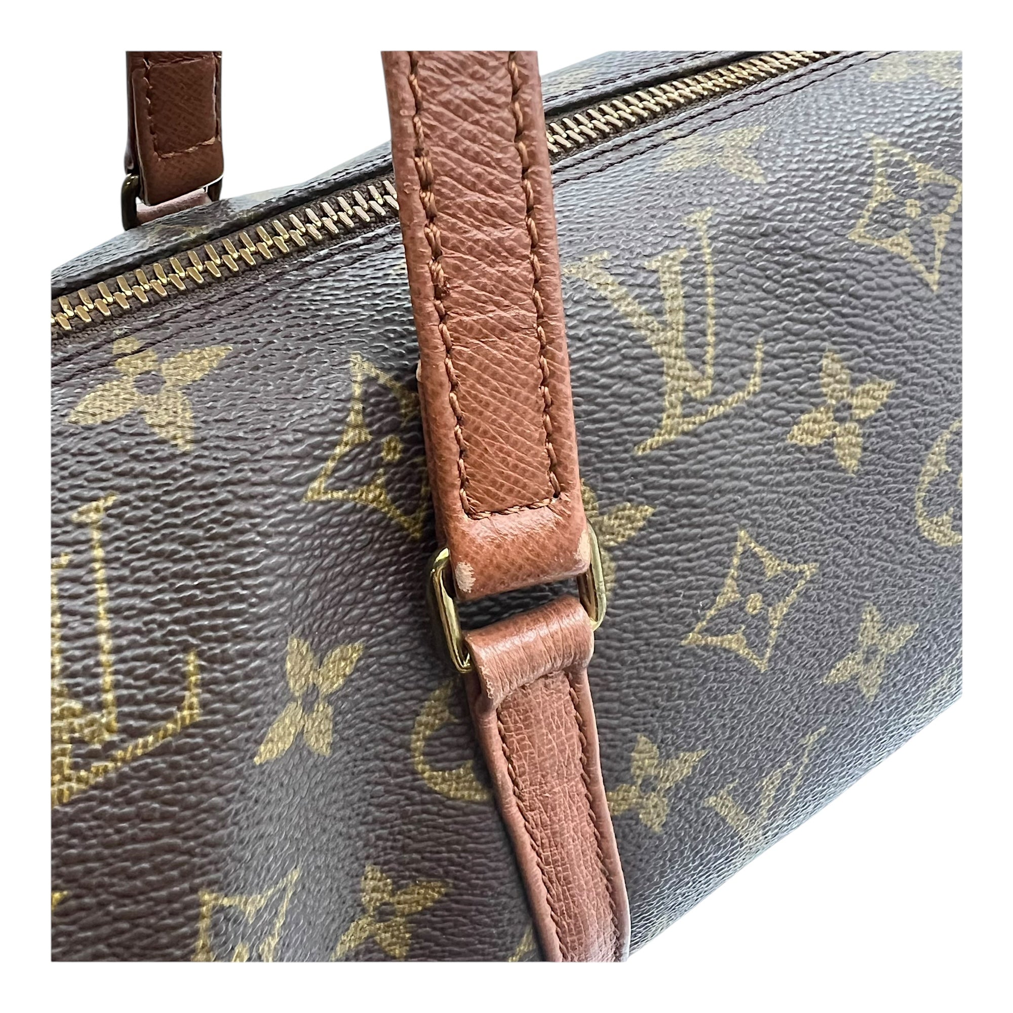 Louis Vuitton Papillon Top Handle Bag Brown in Monogram Coated Canvas, Gold hardware_13