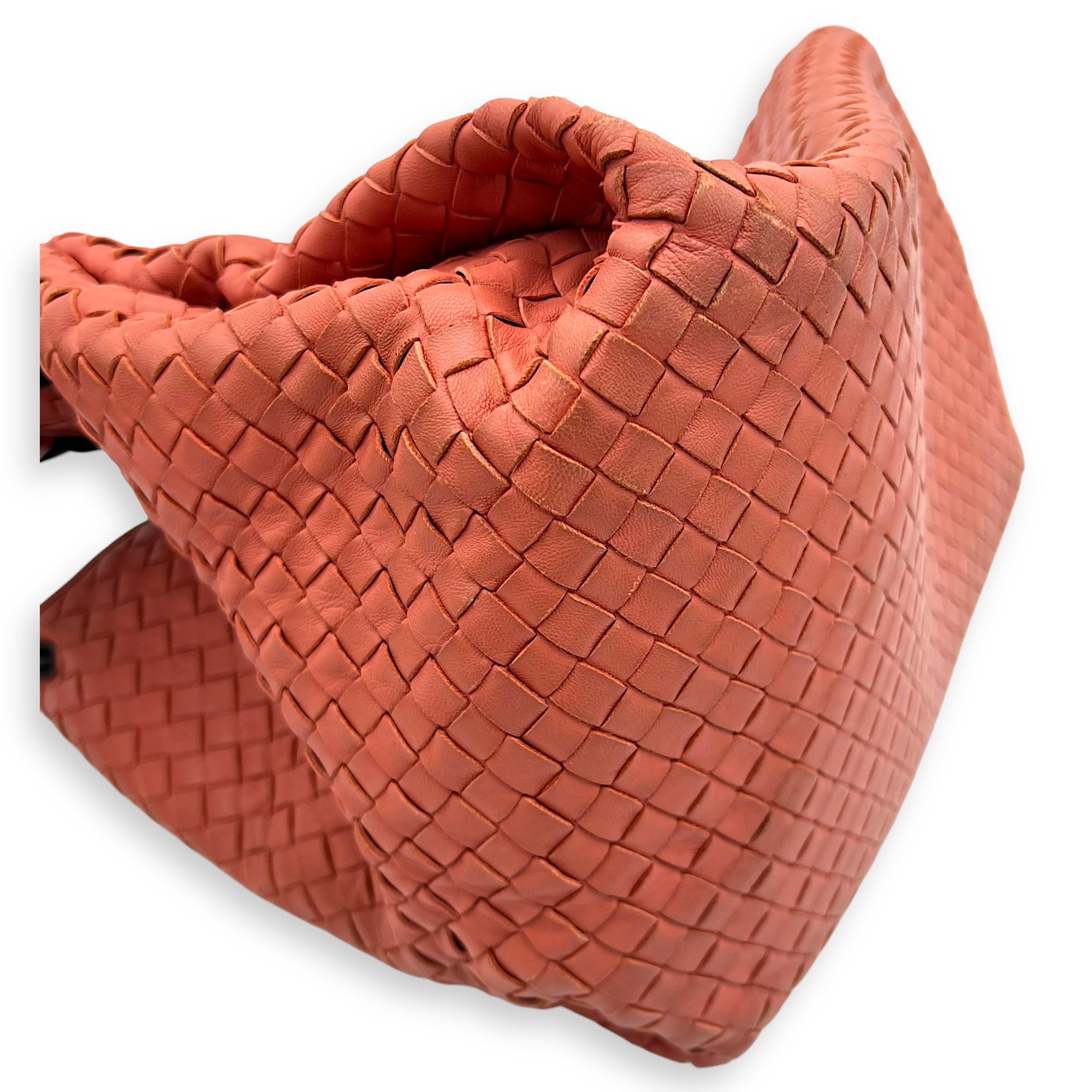 Bottega Veneta Hobo Top Handle Bag Pink in Lambskin, Gunmetal hardware_8