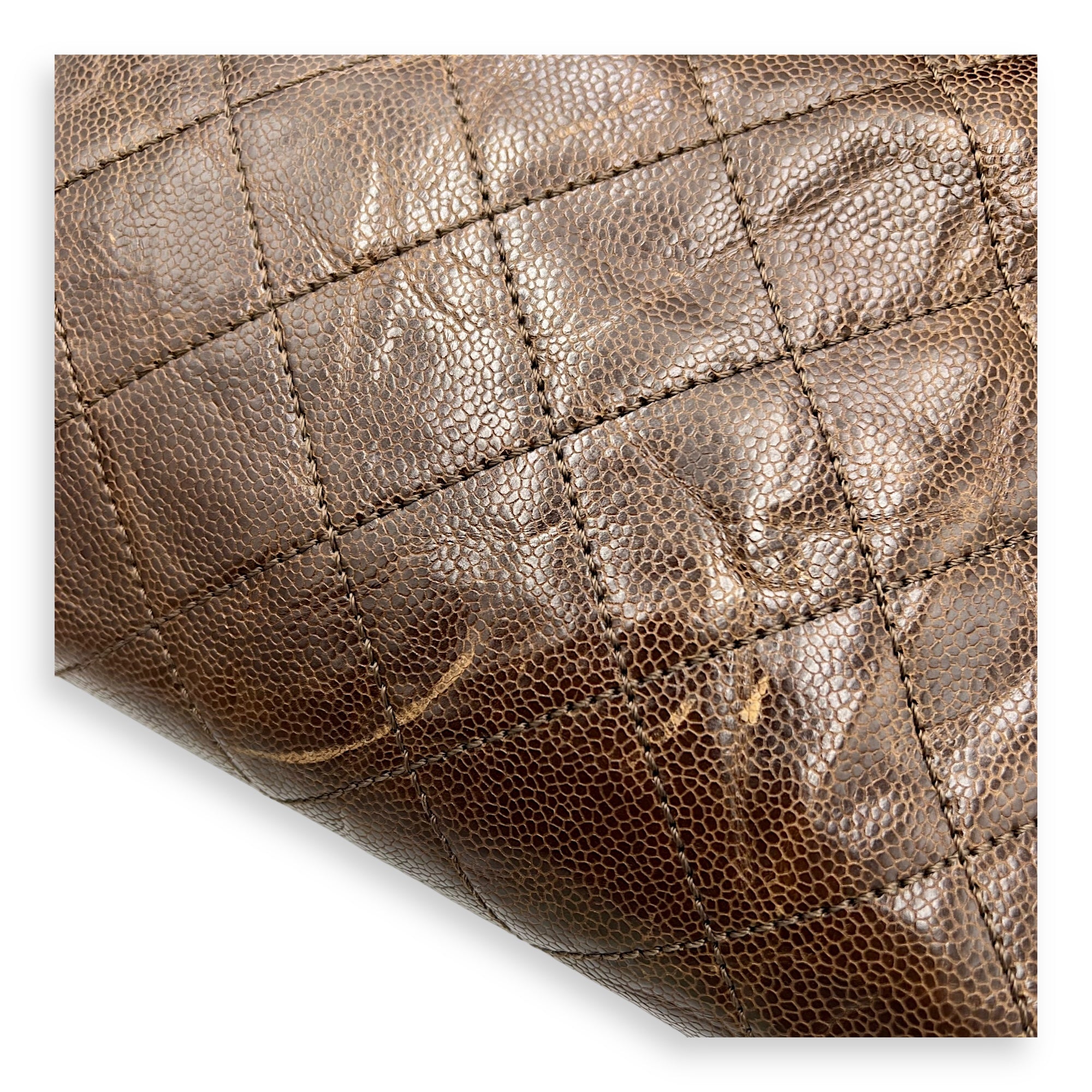 Chanel Two-way Brown Top Handle Bag in Caviar Leather, Ruthenium hardware_10