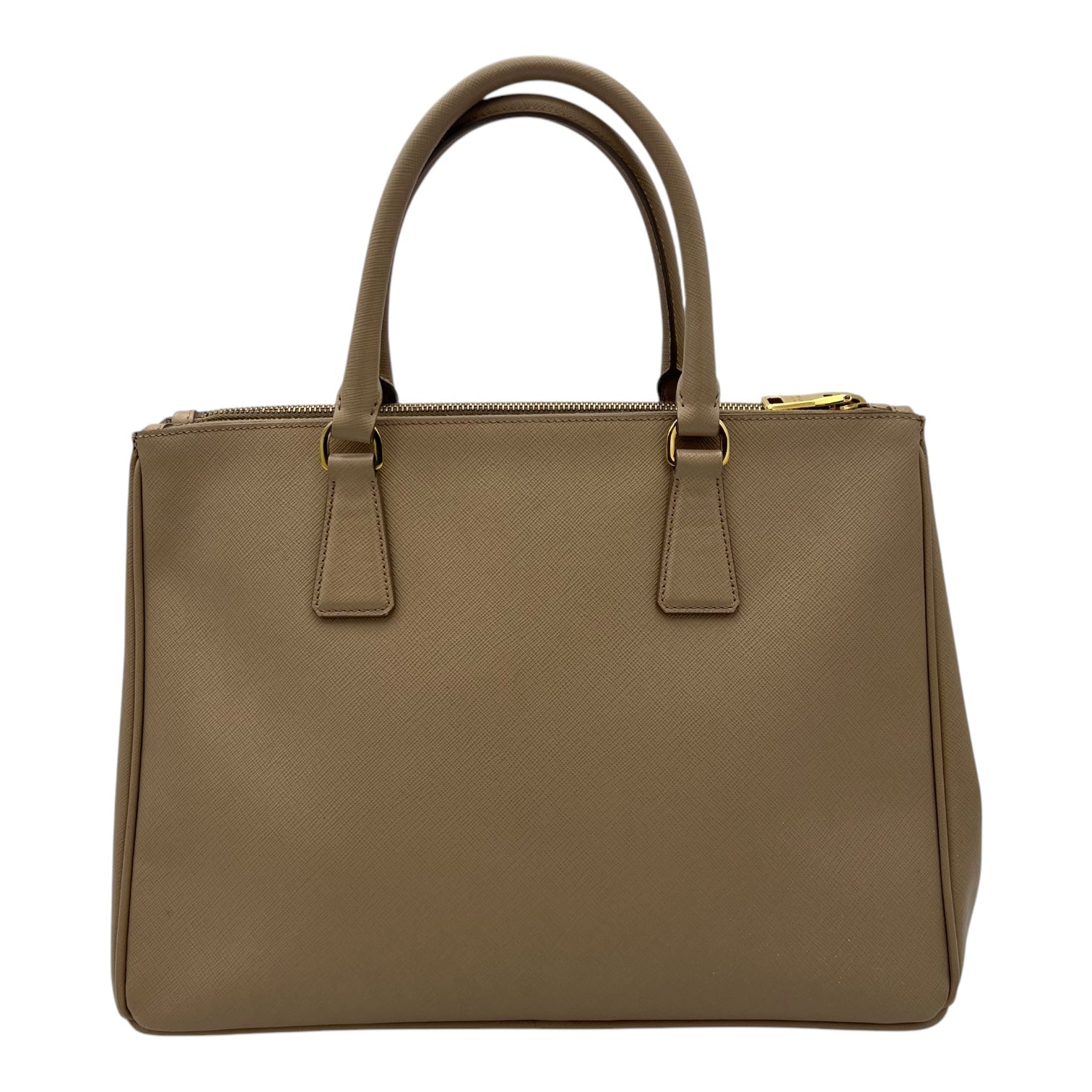 Prada Galleria Top Handle Bag Beige in Saffiano Leather, Gold hardware_2