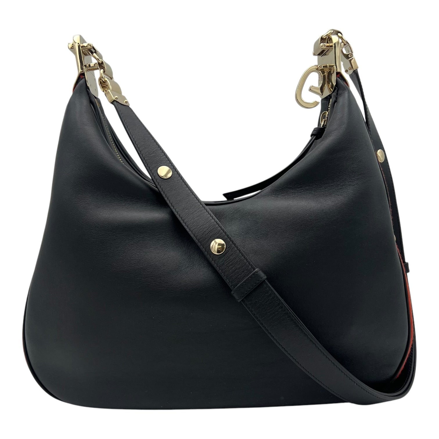 Gucci Attache Shoulder Bag Black in Calfskin, Gold hardware_1