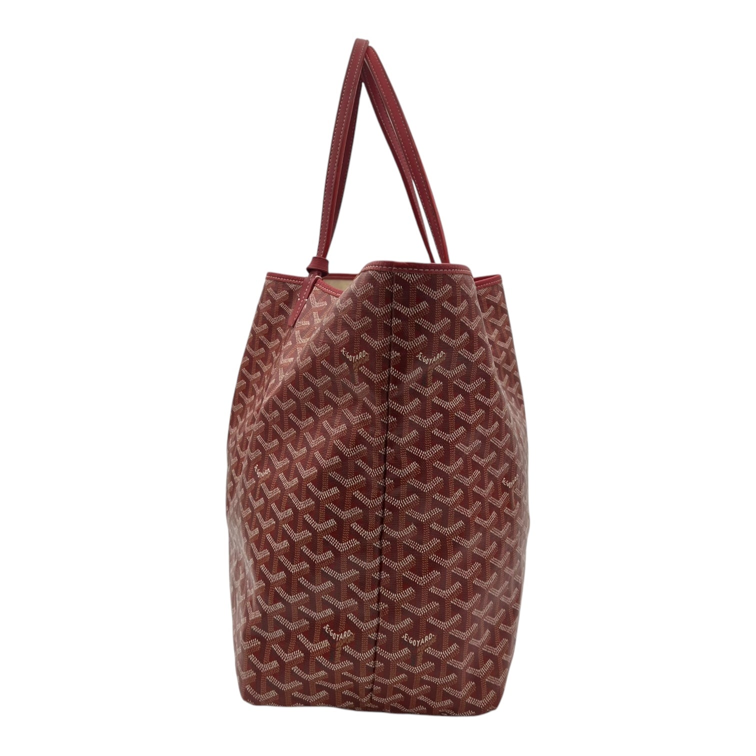 Goyard Saint Louis GM Red Tote Bag in Coated Canvas, Silver hardware_3