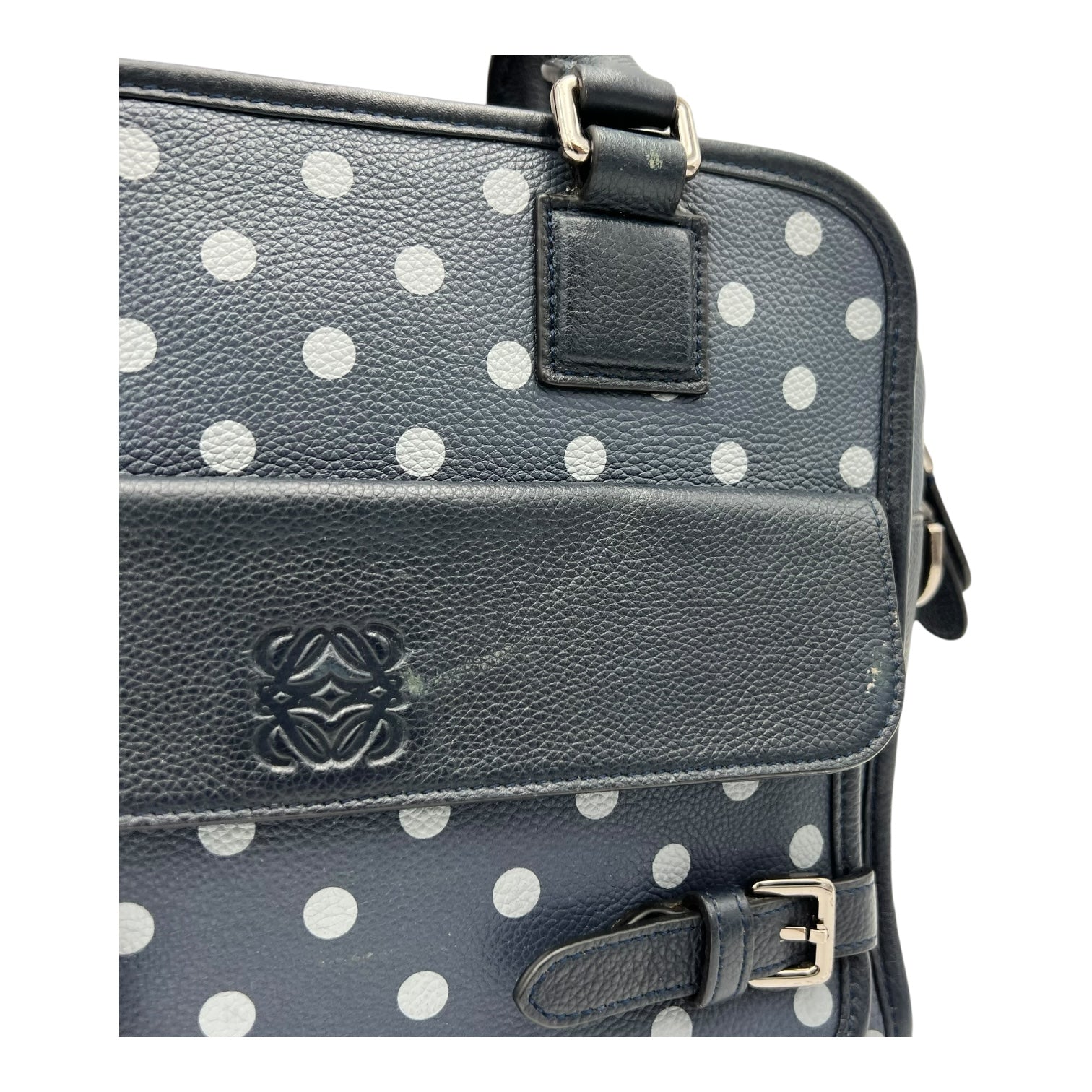 Loewe Amazona Top Handle Bag Blue in Calfskin, Silver hardware_7
