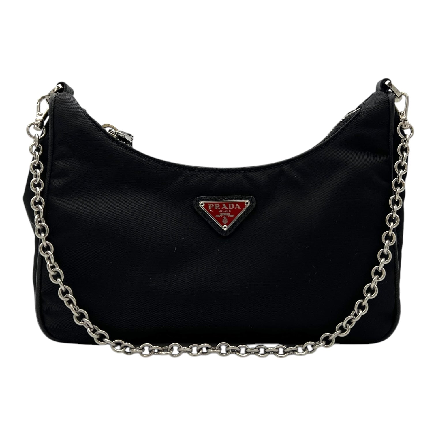 Prada Re-Nylon Crossbody Bag Black in Re-Nylon, Silver hardware_9