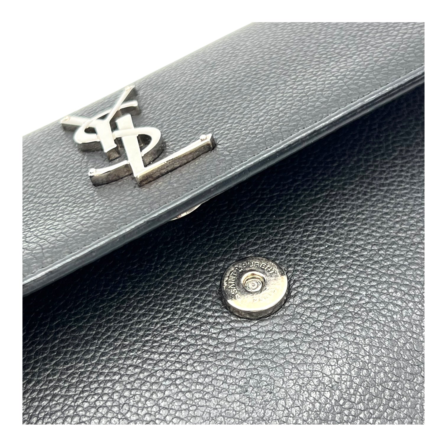 Saint Laurent Sunset Shoulder Bag Black in Calfskin, Silver hardware_9