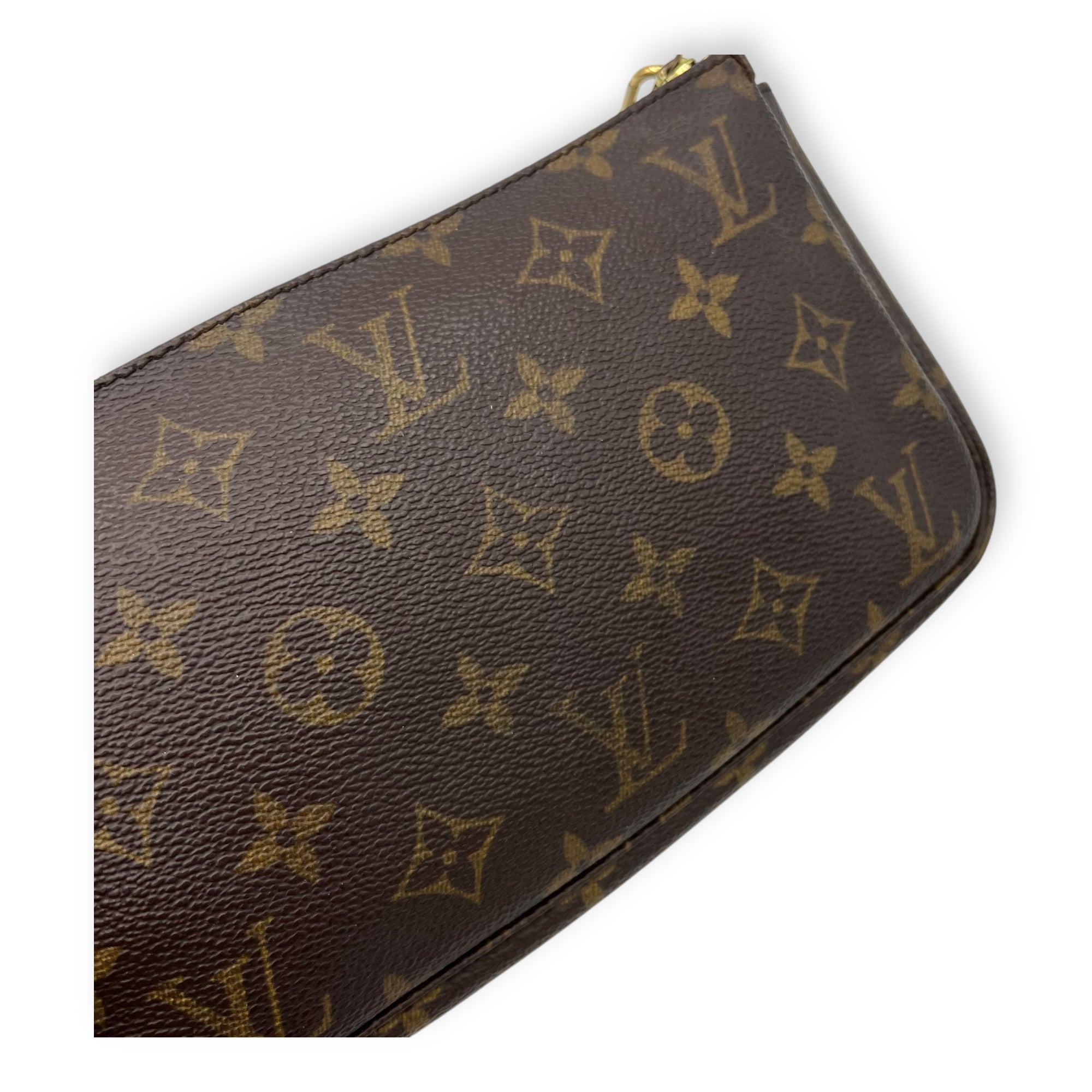 Louis Vuitton Pochette Accessoires Shoulder Bag Brown in Monogram Coated Canvas, Gold hardware_9