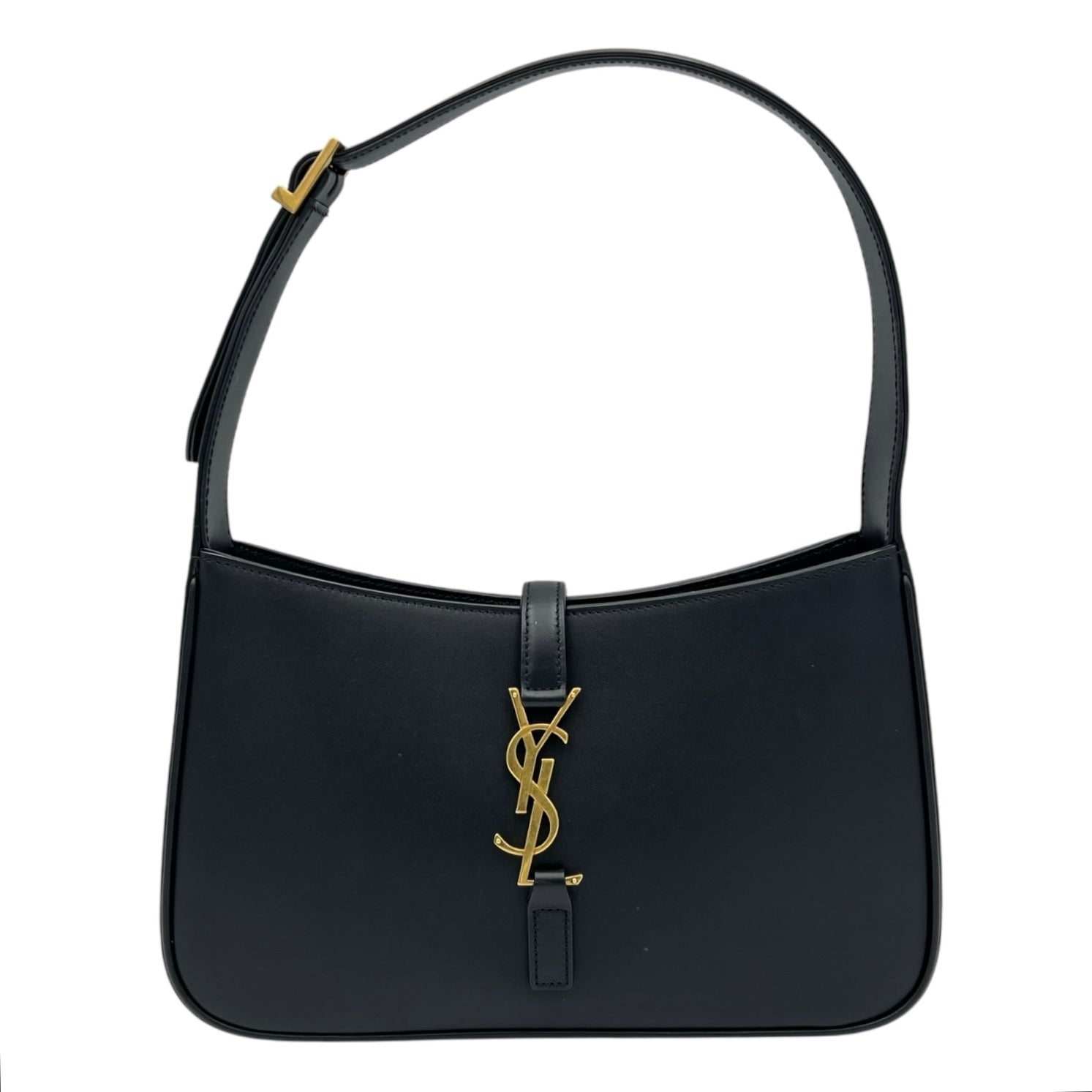 Saint Laurent Le 5 A 7 Shoulder Bag Black in Calfskin, Gold hardware_1