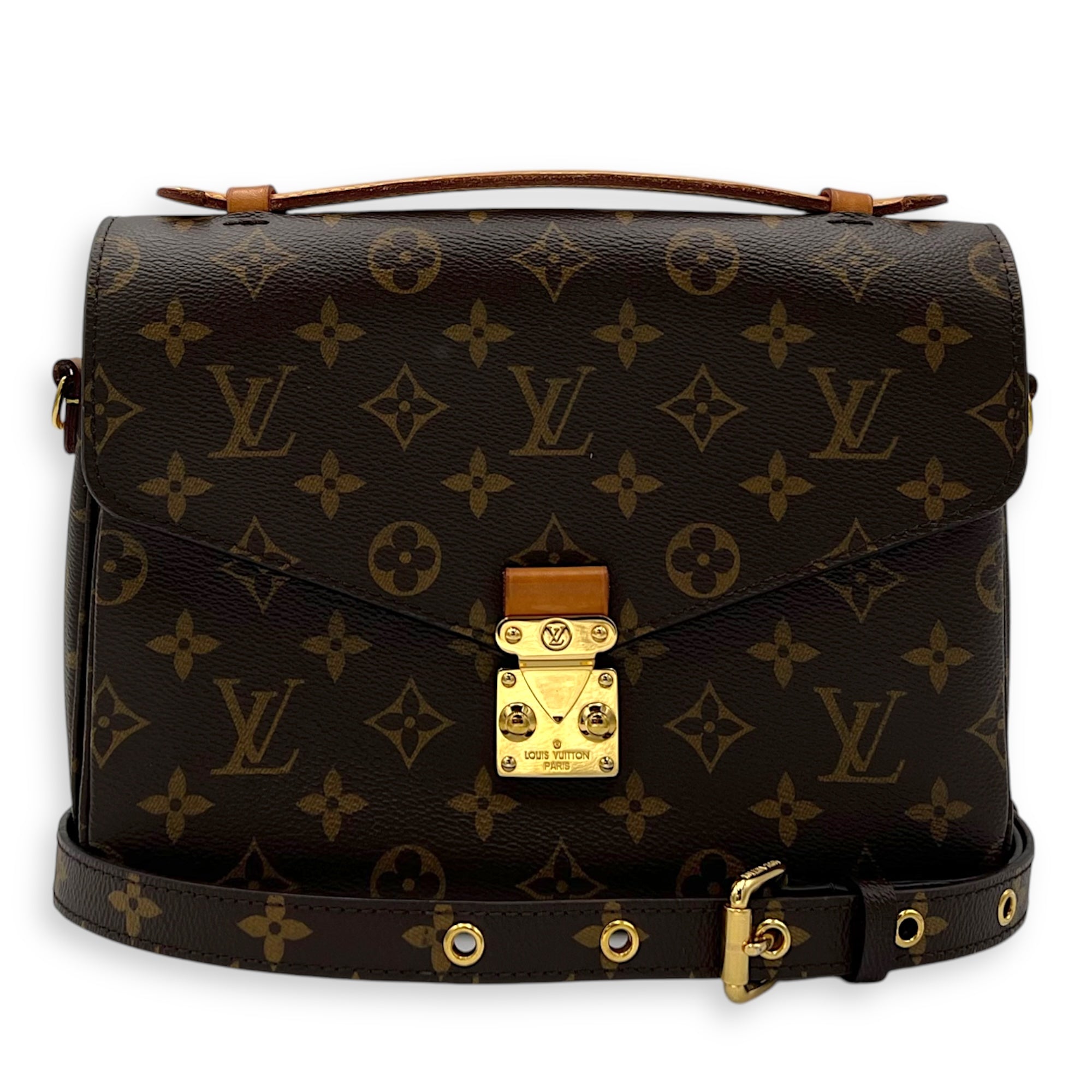Louis Vuitton Metis Crossbody Bag Brown in Monogram Coated Canvas, Gold hardware_9