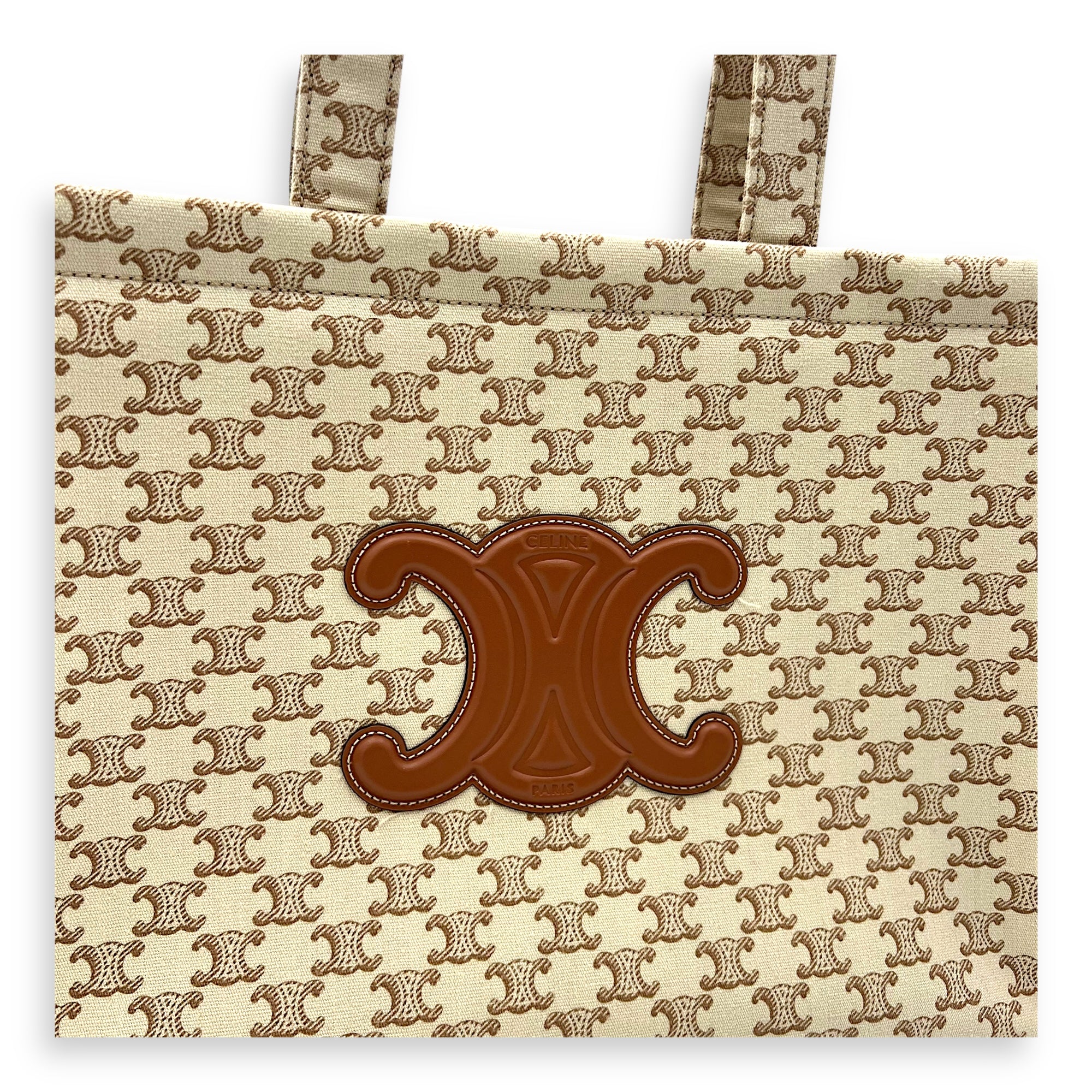 Celine Cabas Thais Tote Bag Beige in Canvas_9