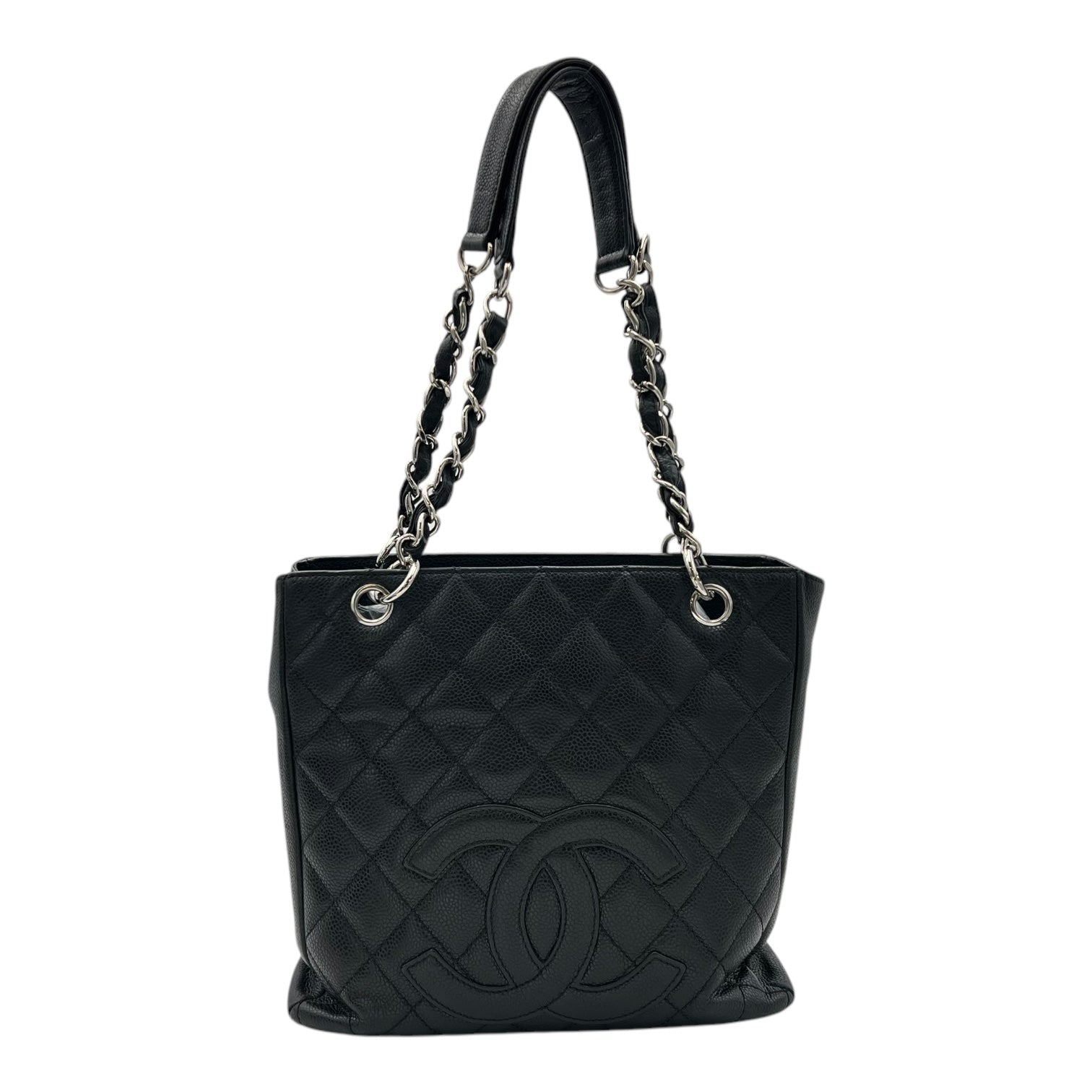 Chanel PST Tote Bag Black in Caviar Leather, Silver hardware_1