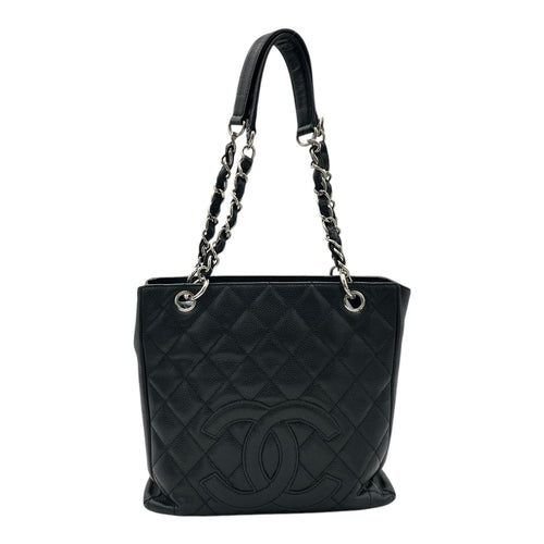Chanel PST Tote Bag Black in Caviar Leather, Silver hardware_1