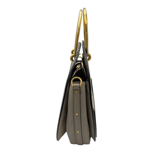 Chloé Pixie Top Handle Bag Grey in Calfskin, Gold hardware_3