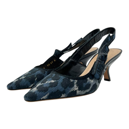 Christian Dior Jacquard Slingbacks Heels Others Blue in Jacquard_2