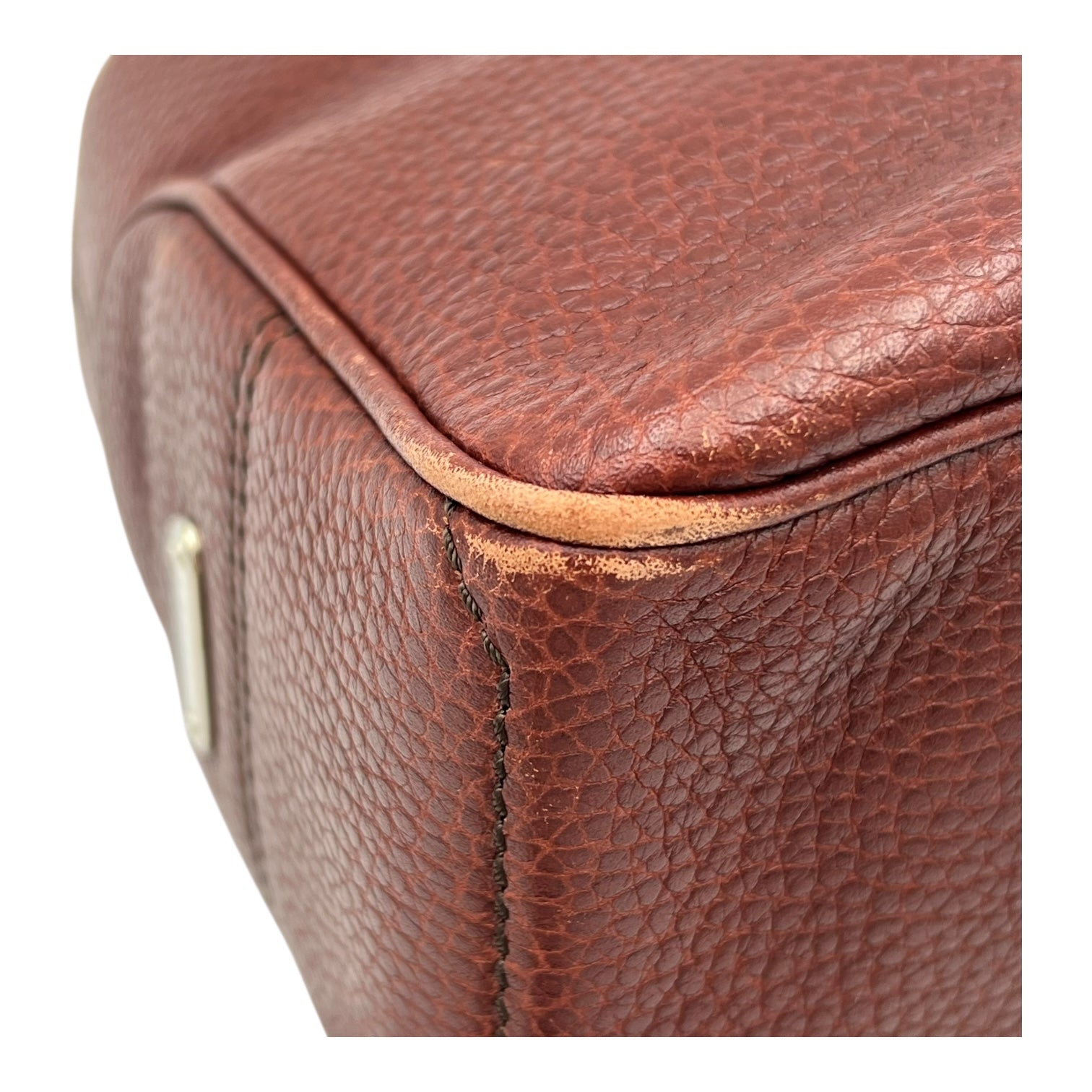Celine Boogie Top Handle Bag Brown in Calfskin, Silver hardware_9
