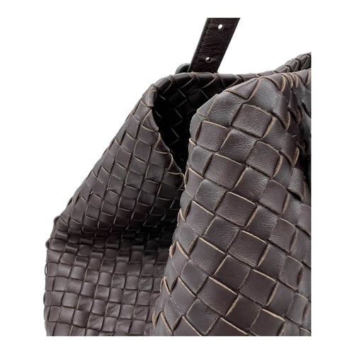 Bottega Veneta Intrecciato Tote Bag Brown in Lambskin, Gunmetal hardware_9