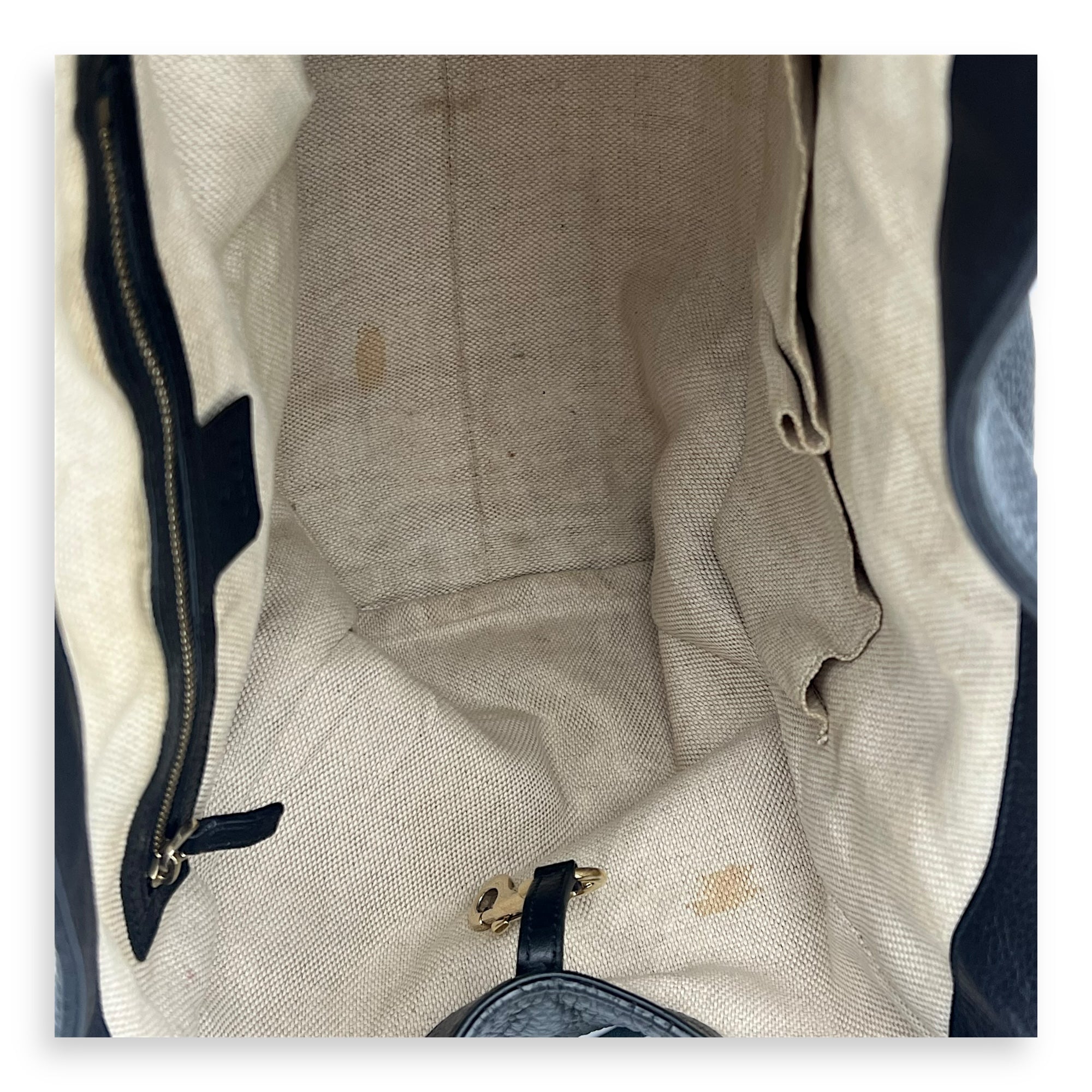 Gucci Soho Tote Bag Black in Calfskin, Gold hardware_11