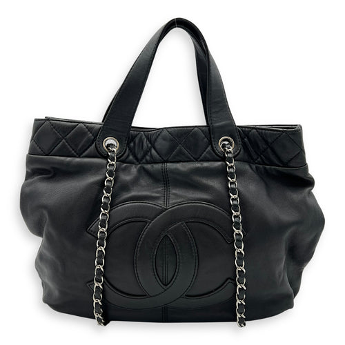Chanel CC Tote Bag Black in Lambskin, Silver hardware_1