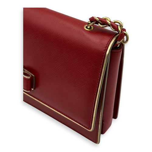 Salvatore Ferragamo Vara Bow Shoulder Bag Red in Calfskin, Gold hardware_8