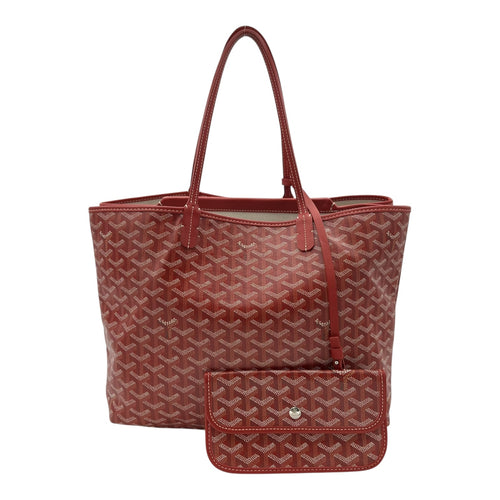 Goyard Isabelle Red Tote Bag in Coated Canvas, Silver hardware_14