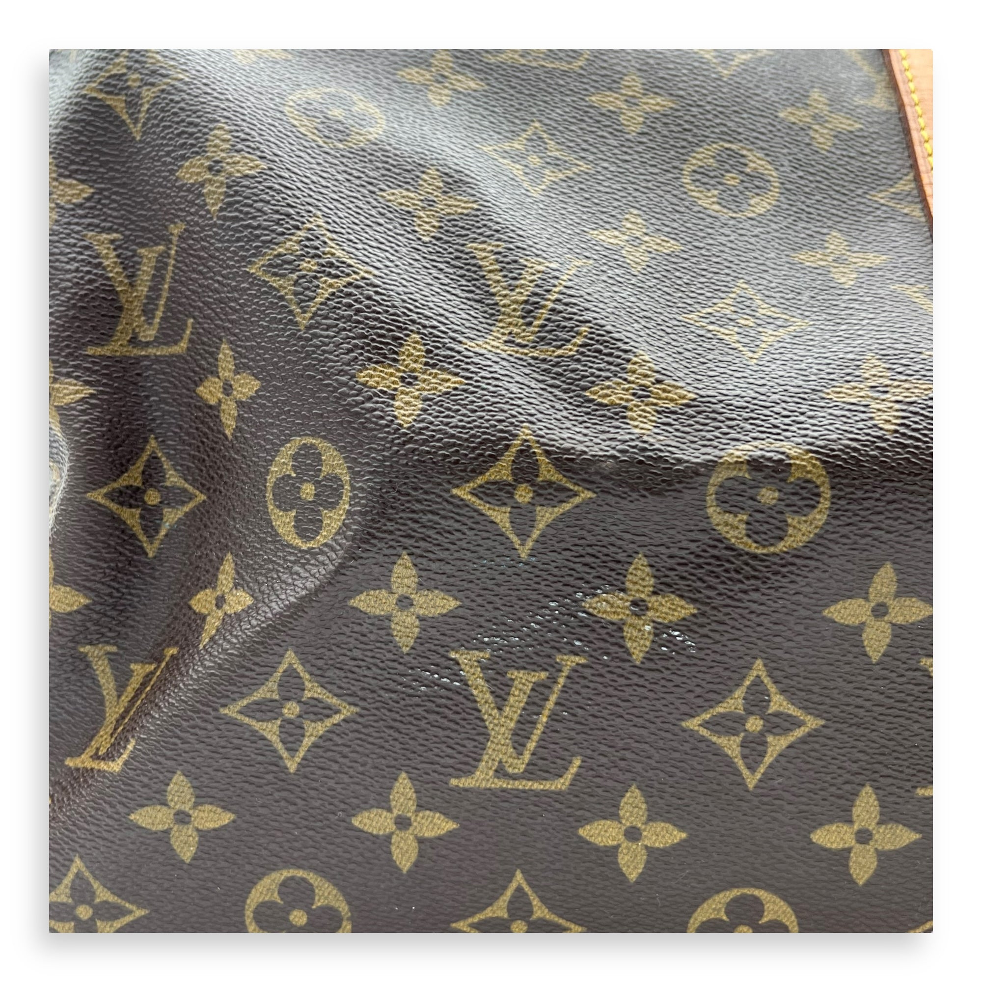 Louis Vuitton Keepall Top Handle Bag 55 Brown in Monogram Coated Canvas, Gold hardware_9