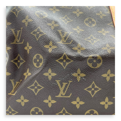 Louis Vuitton Keepall Top Handle Bag 55 Brown in Monogram Coated Canvas, Gold hardware_9