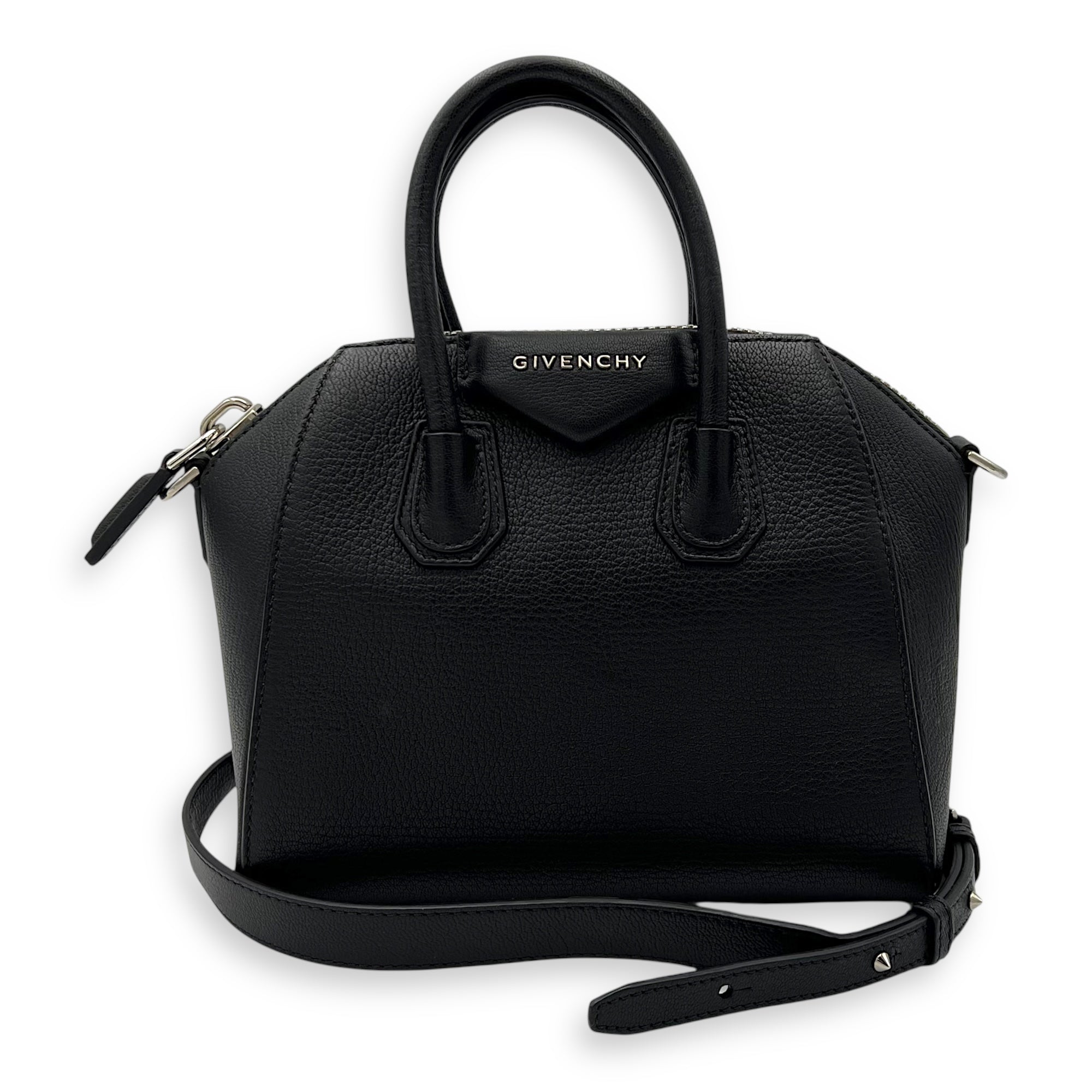 Givenchy Antigona Top Handle Bag Black in Calfskin, Silver hardware_9