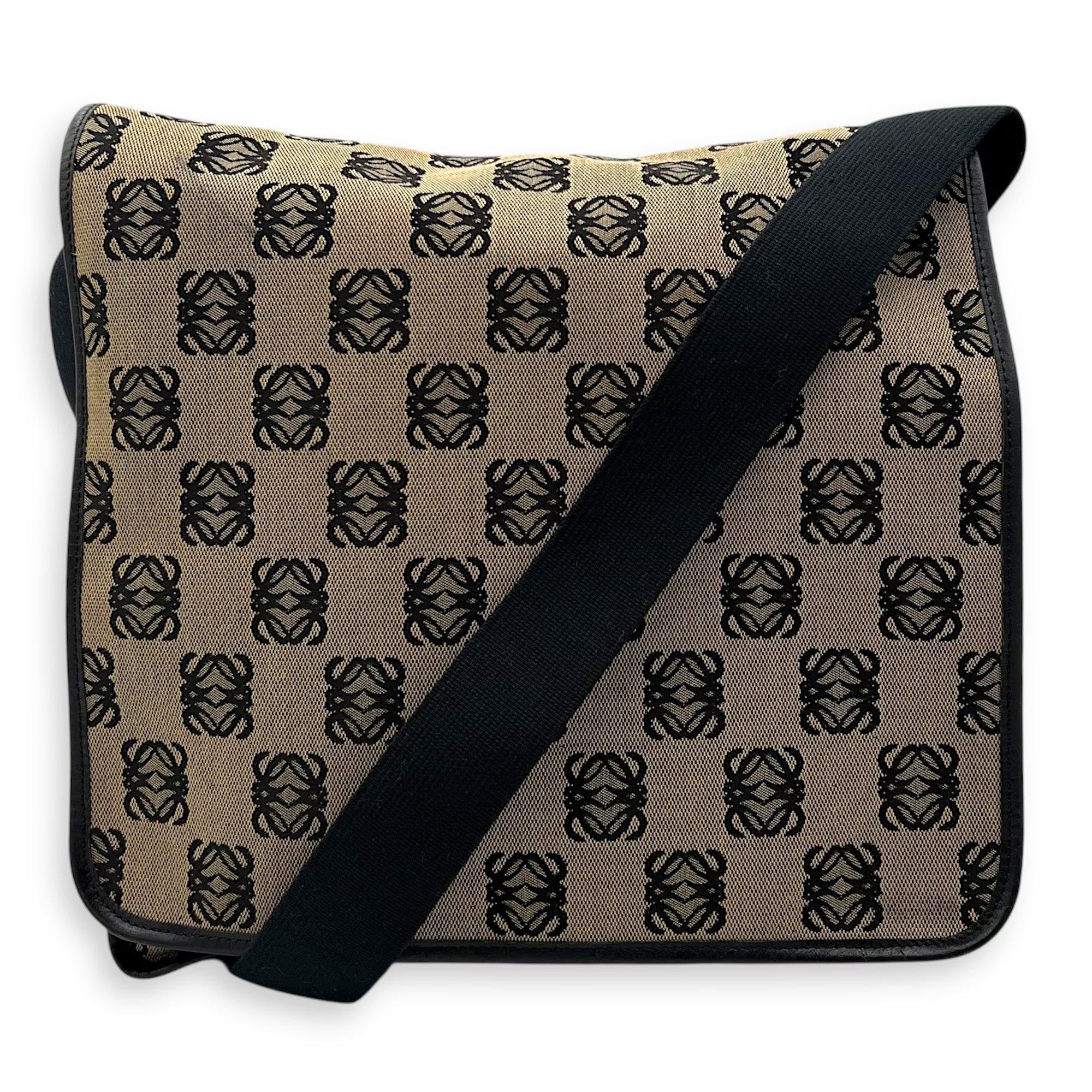 Loewe Anagram Crossbody Bag Brown in Jacquard, Silver hardware_9