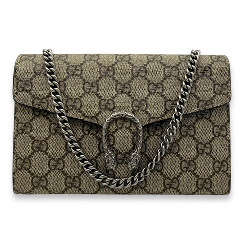 Gucci Dionysus Wallet On Chain Beige in Coated Canvas, Silver hardware_9