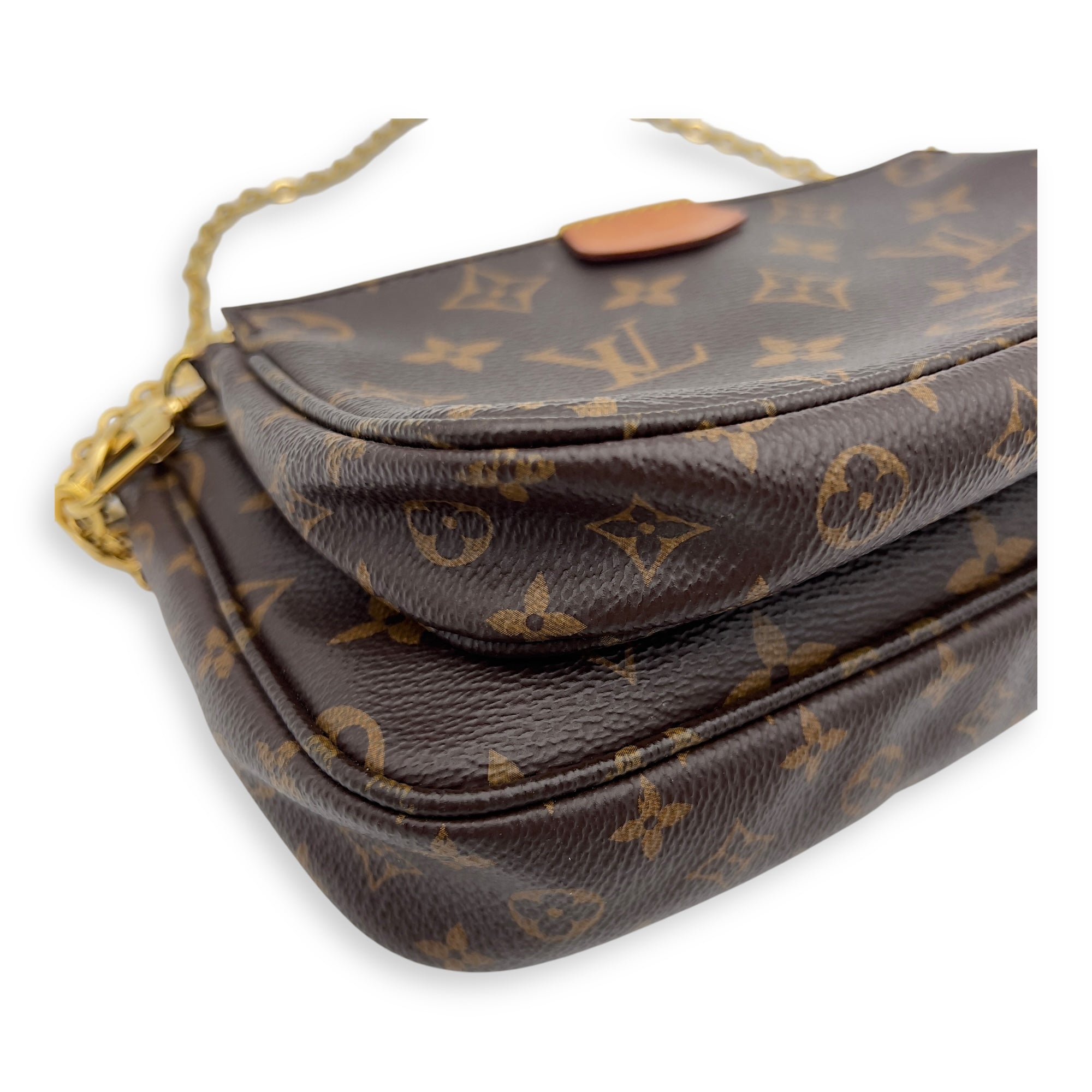 Louis Vuitton Multi-Pochette Accessoires Shoulder Bag Brown in Monogram Coated Canvas, Gold hardware_11
