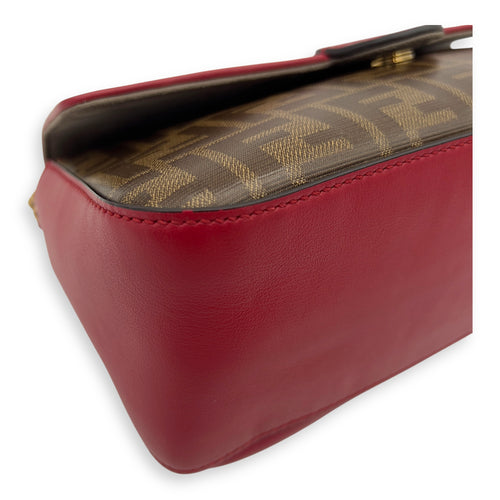 Fendi Double F Shoulder Bag Brown in Coated Canvas, Gold hardware_7