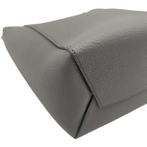 Celine Sangle Shoulder Bag Grey in Calfskin, Gold hardware_7