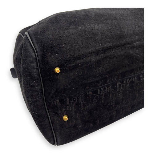 Christian Dior Vintage Top Handle Bag Black in Suede Leather, Gold hardware_9