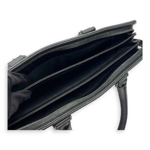 Bottega Veneta Vintage Top Handle Bag Black in Calfskin, Ruthenium hardware_9