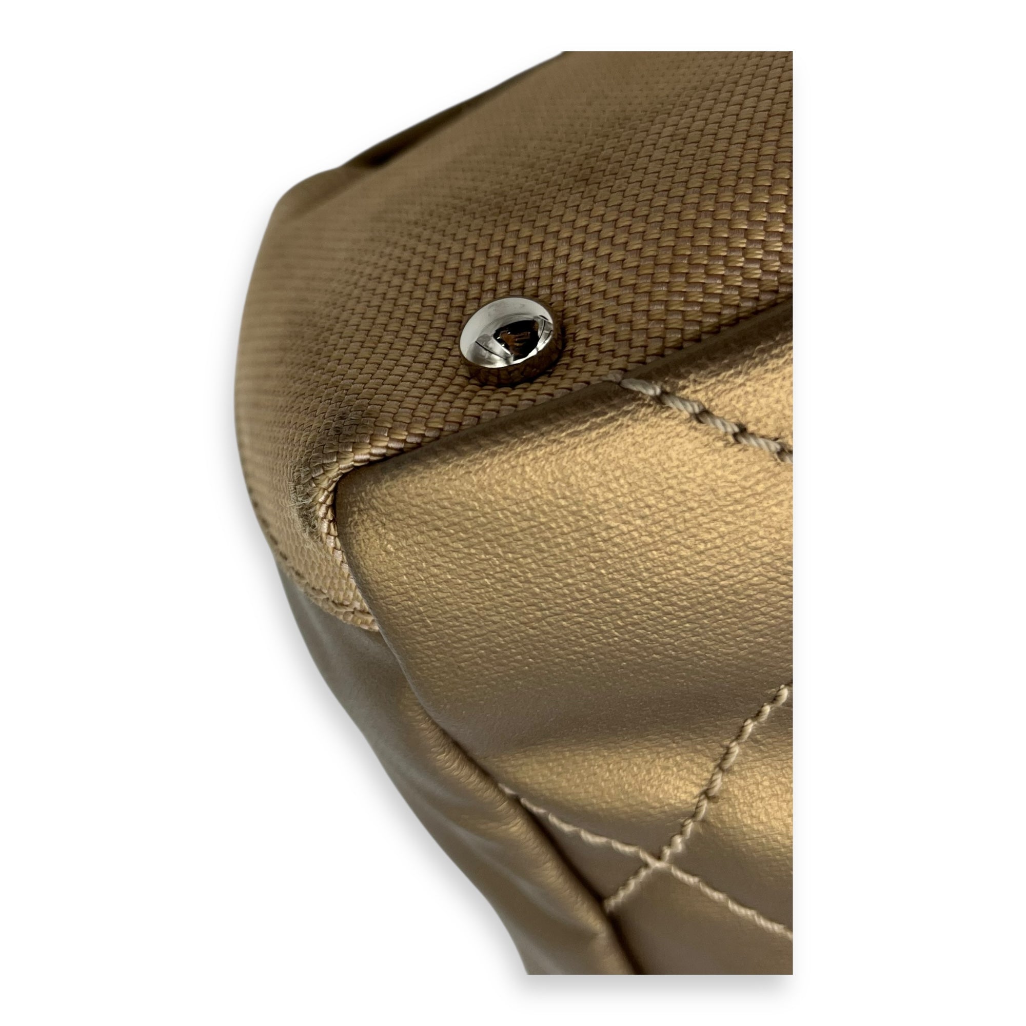Chanel Biarritz Tote Bag Gold in Calfskin, Silver hardware_9